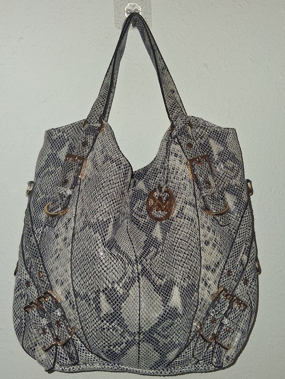 Michael Kors Milo Shoulder Tote In Snakeskin